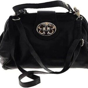 Emma Fox Black Leather Crossbody no scratches or tears LOOK!